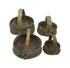 4 ANTIQUE AMERICAN SPLINT NEW ENGLAND BASKETS