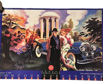 1990 PEBBLE BEACH CONCOURS ELDON DEDINI ROLLS-ROYCE POSTER