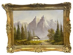 VINTAGE MID CENTURY ALPINE LANDSCAPE