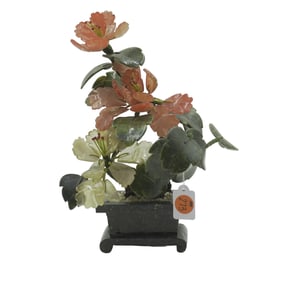 JADE AND AGATE CHINESE TREE OF LIFE BONSAI