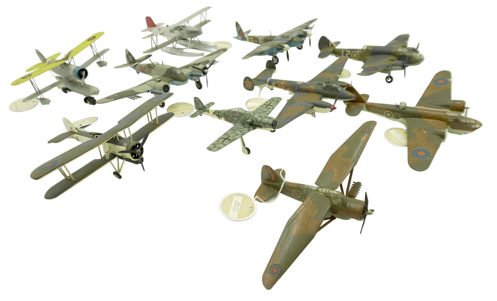COLLECTION OF VINTAGE WWII 1 :72 SCALE MODEL DIE-CAST AIRCRAFTS - 9 PC: Group of 9 WWII 1:72 Scale Model Die-Cast Aircrafts. Total Weight 1 lb.