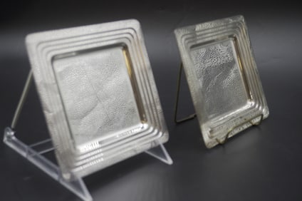 2 RICCI ITALY SILVER PLATED SERVING TRAYS 6 1/4"