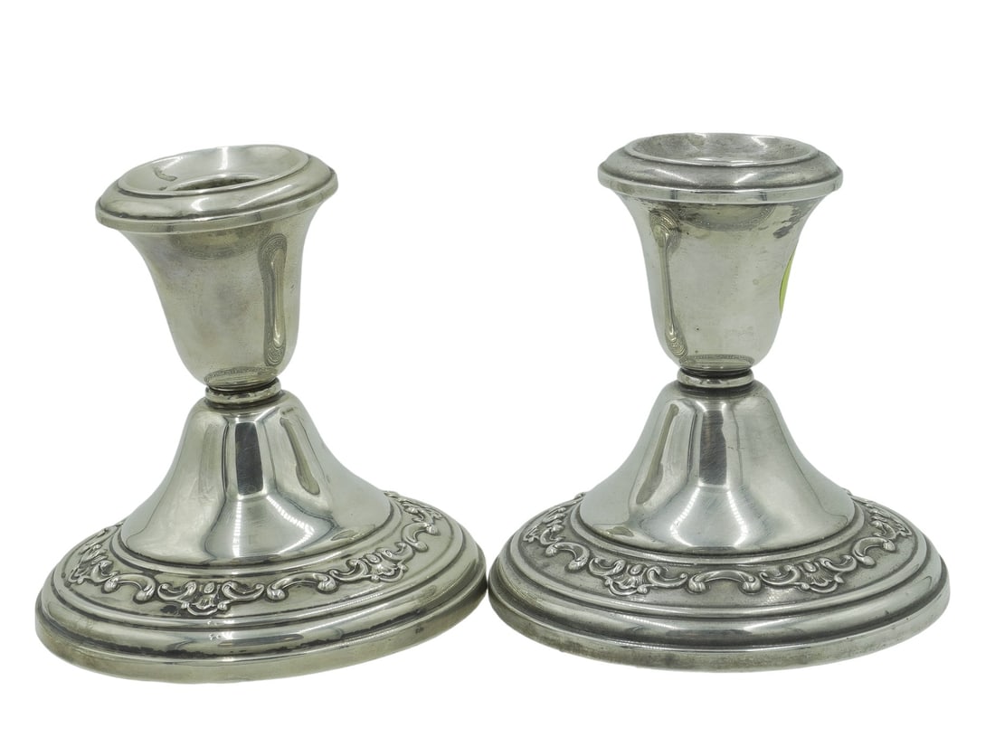 GORHAM WEIGHTED STERLING CANDLESTICKS (1 of 4)