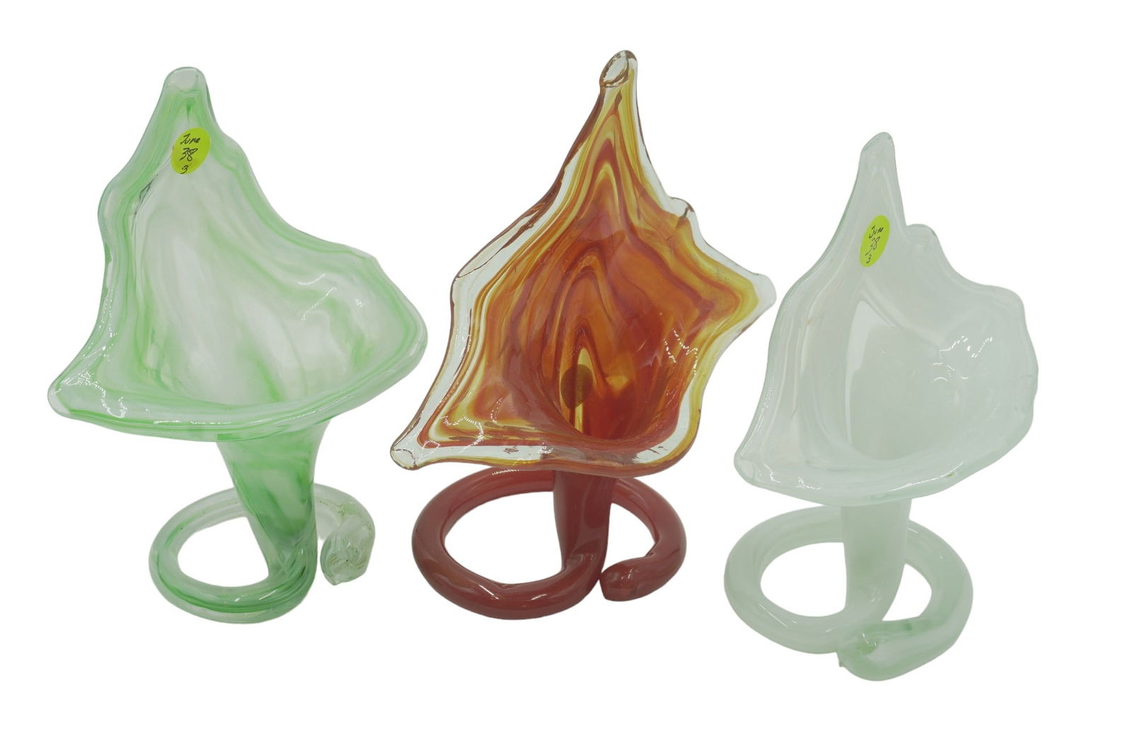 3 VINTAGE JACK IN THE PULPIT BLOWN ART GLASS (1 of 6)