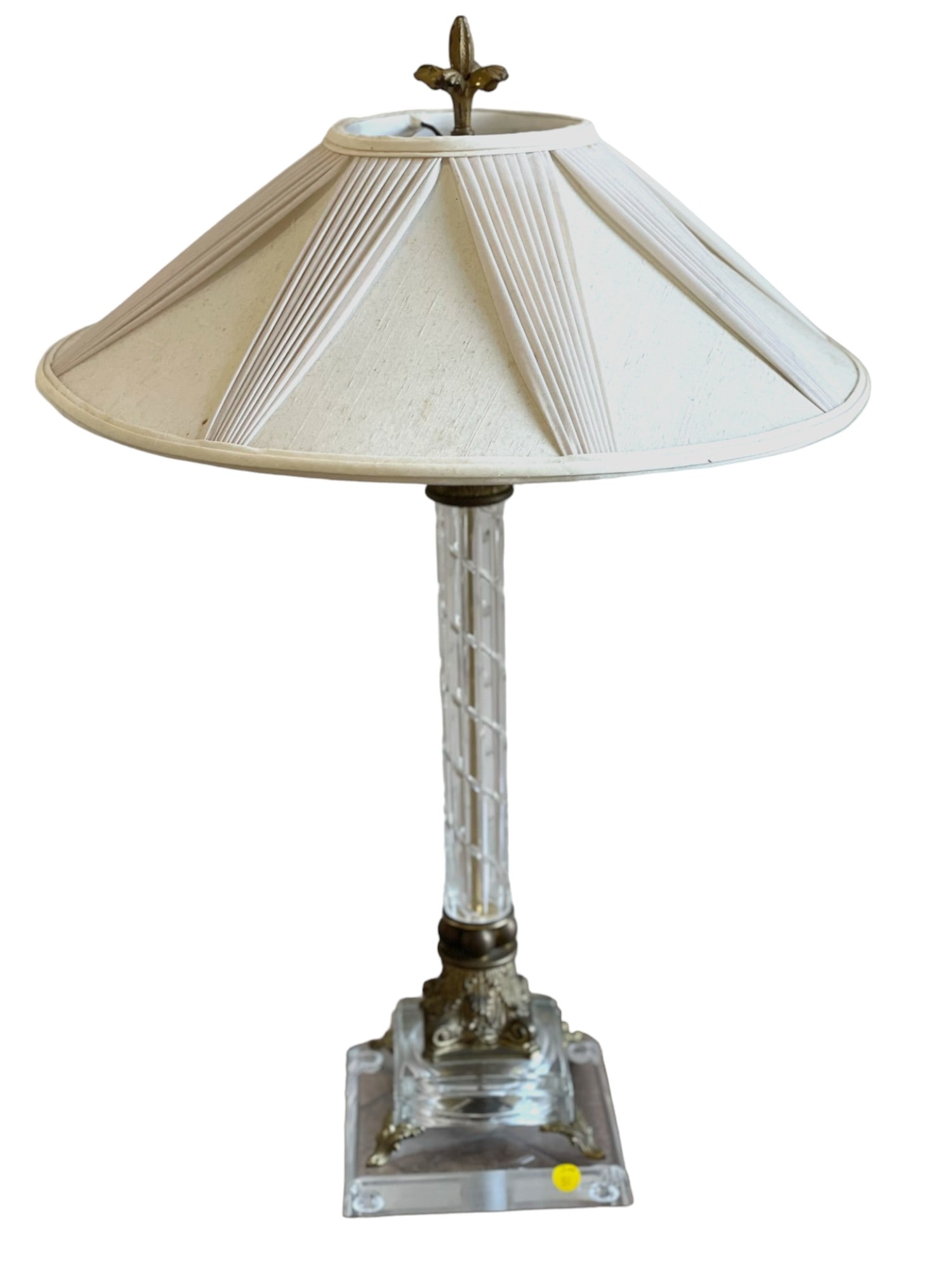 VINTAGE CRYSTAL CORINTHIAN COLUMN TABLE LAMP (1 of 8)