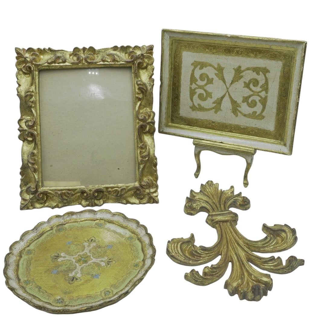 VINTAGE ITALIAN FLORENTINE GILTWOOD DECOR - 5 PC (1 of 6)