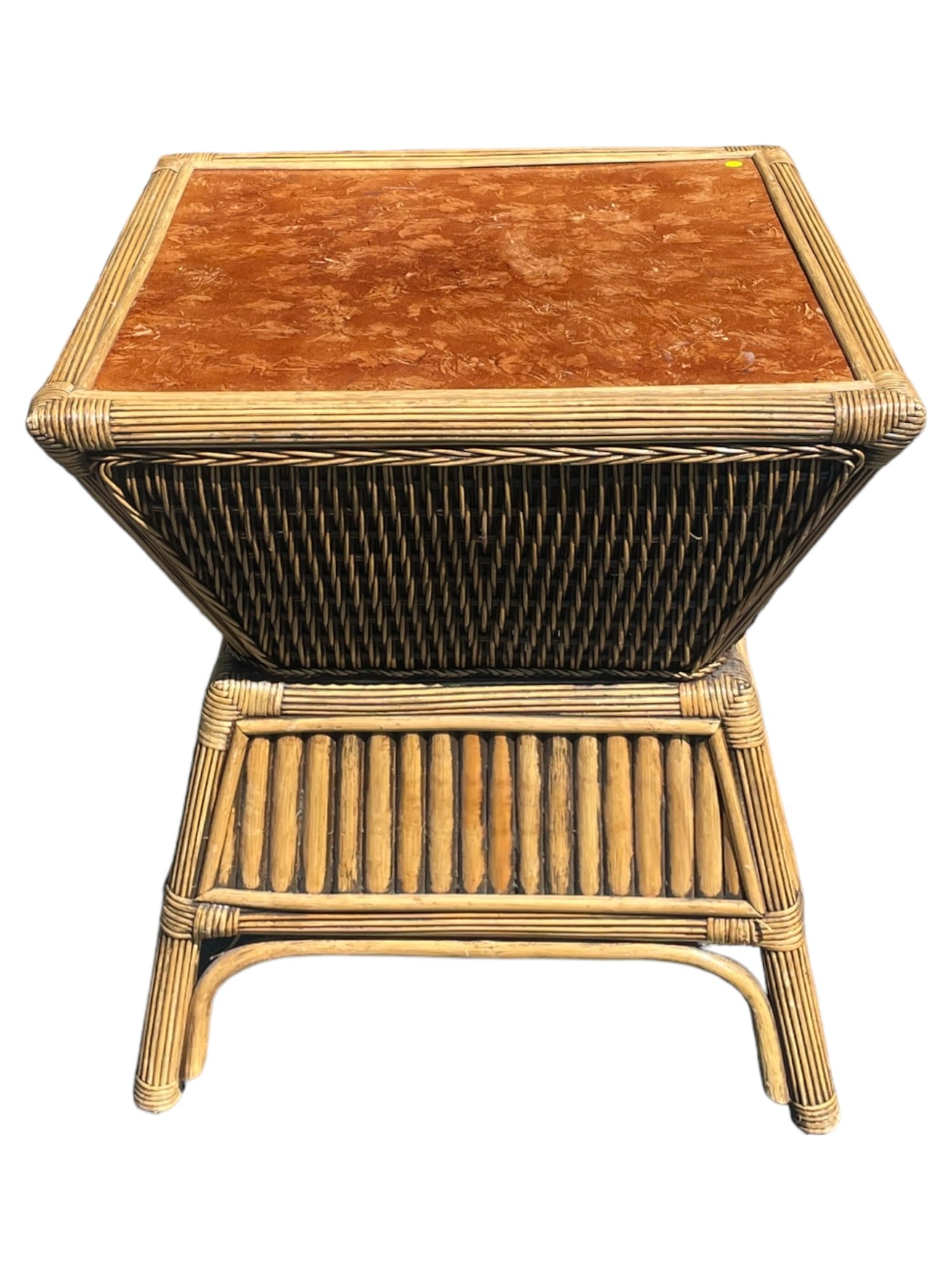 MCM BAMBOO RATTAN TABLE (1 of 5)