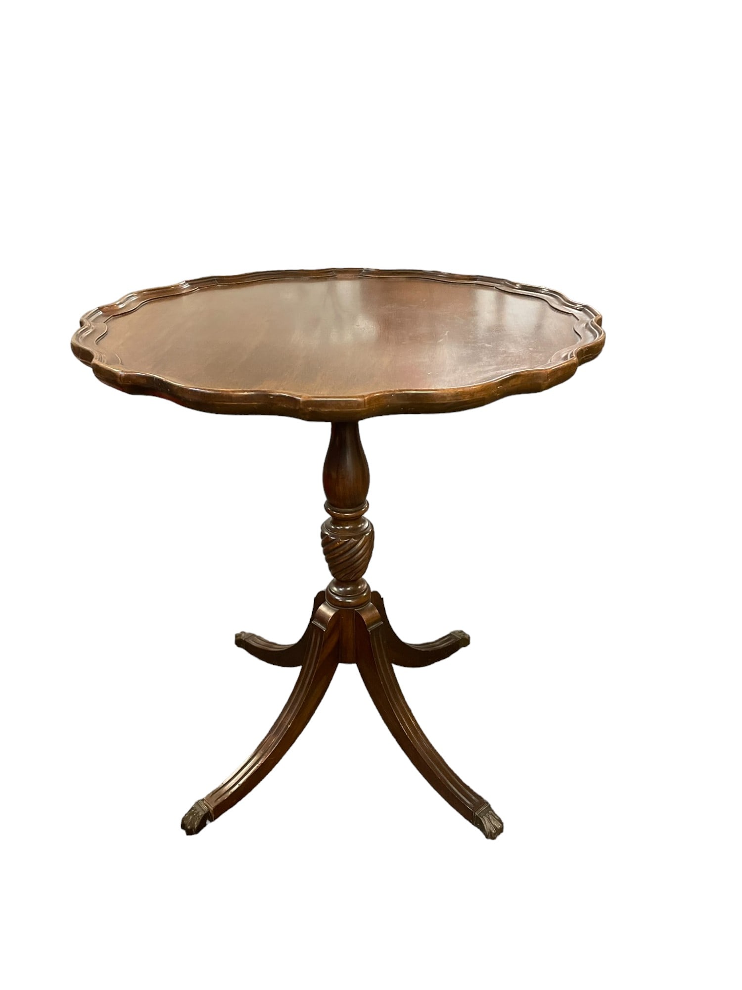 VINTAGE BRANDT SOLID MAHOGANY PIECRUST TABLE (1 of 6)