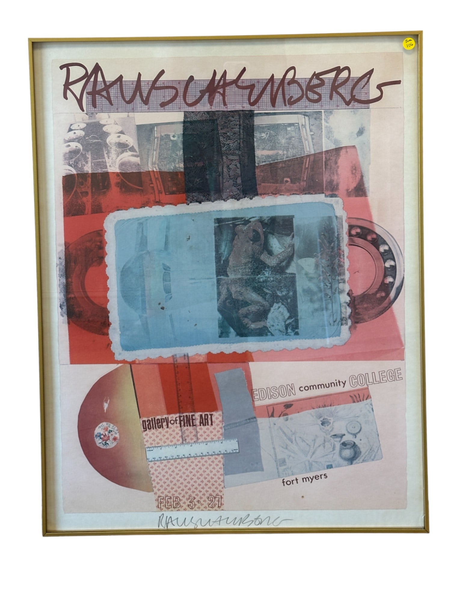 ROBERT RAUSCHENBERG (1925-2008) SIGNED 1980 EDISON EXHIBITION POSTER (1 of 4)