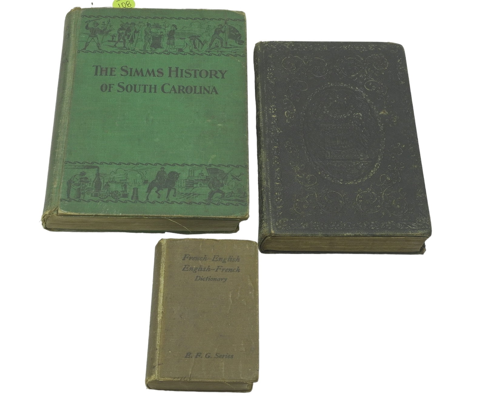 LOT OF RARE ANTIQUE HISTORICAL BOOKS - 3 PIECES: This lot includes 1) World War I Enlisted Mans French/English Dictionary, with inscription of original owner "John N. Brown - Capt, C.A., 75th Arty.,CAC, AW E.F., November 29/18". 2) The Mayflower, 18