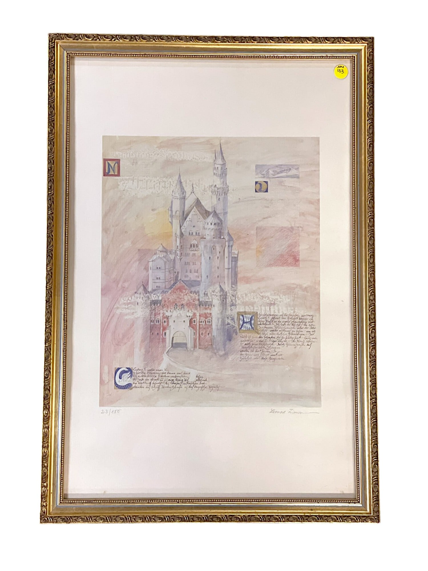 SIGNED AND NUMBERED LEONORE ZIMMERMANN CASTLE PRINT (1 of 5)