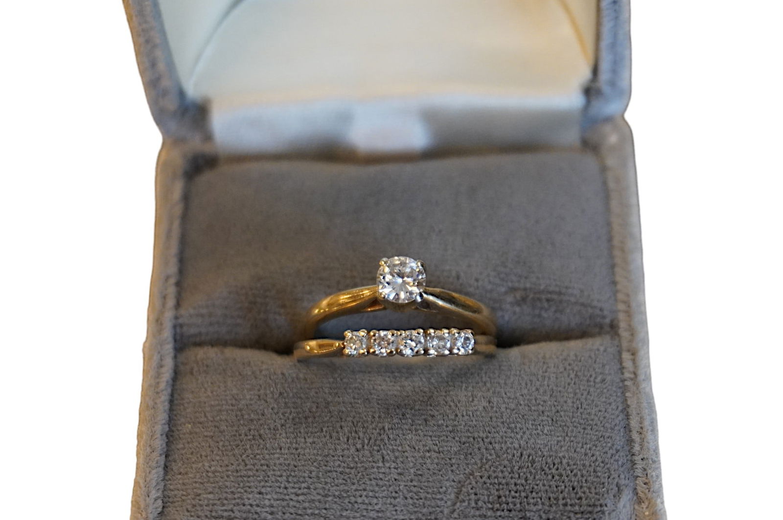 14k DIAMOND WEDDING SET ENGAGEMENT & WEDDING RINGS (1 of 4)