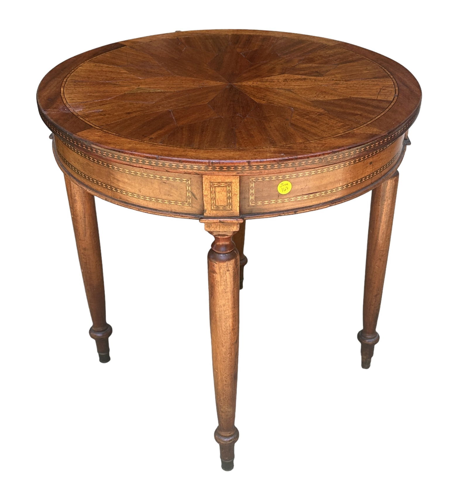 19th c FRENCH MARQUETRY INLAID GUERIDON TABLE (1 of 6)
