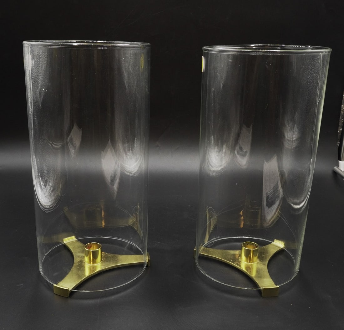 MCM DANSK BRASS HURRICANE CANDLES (1 of 1)