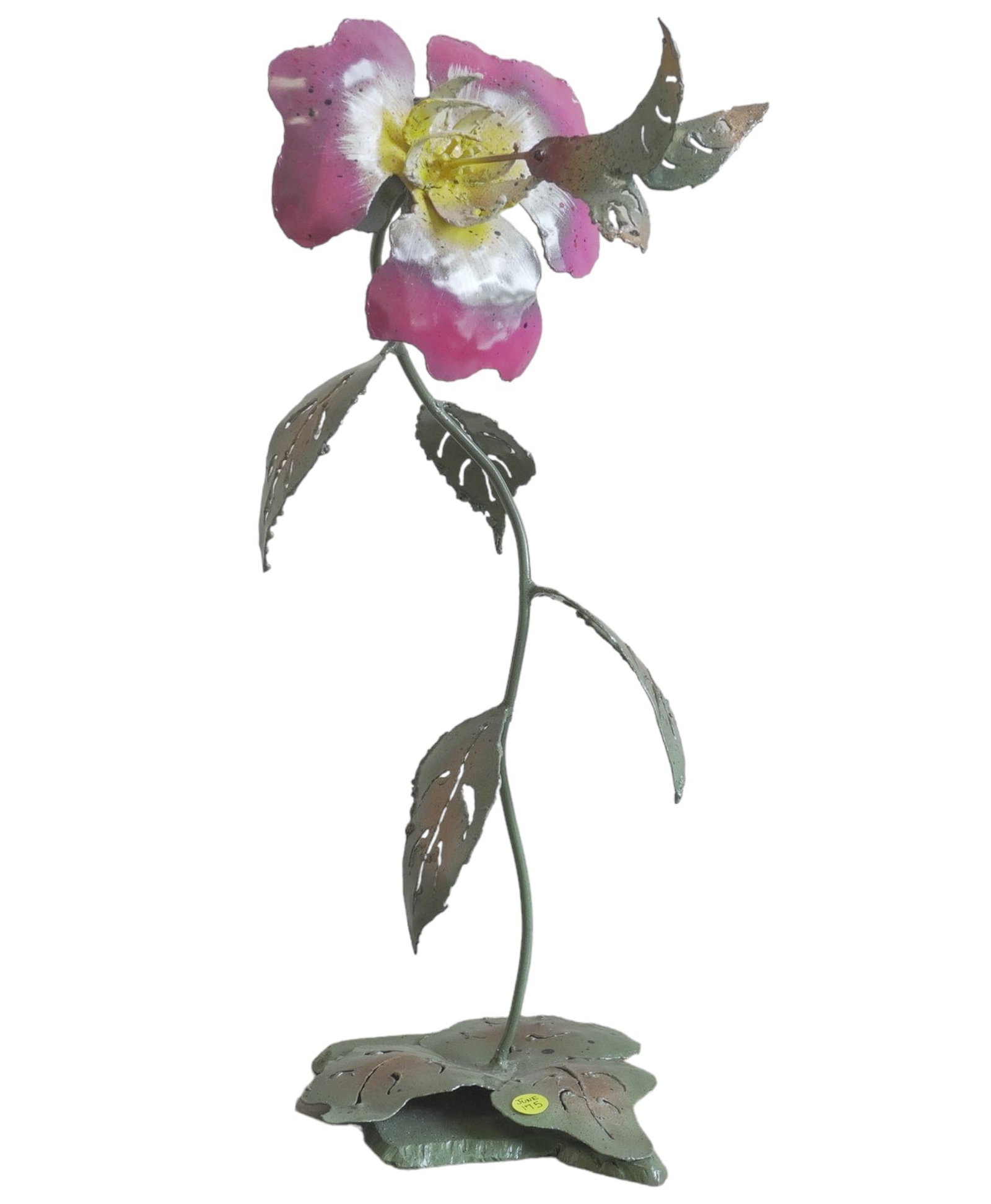 LOUIS TORRES, NC FINE METAL SCULPTURE: Flower with Hummingbird Fine Metal Sculpture by Artist Louis Torres, NC. PROVENANCE: The Carlton Gallery Boone, NC. Measures 25" x 8" x 9". Total weight 6 lbs.