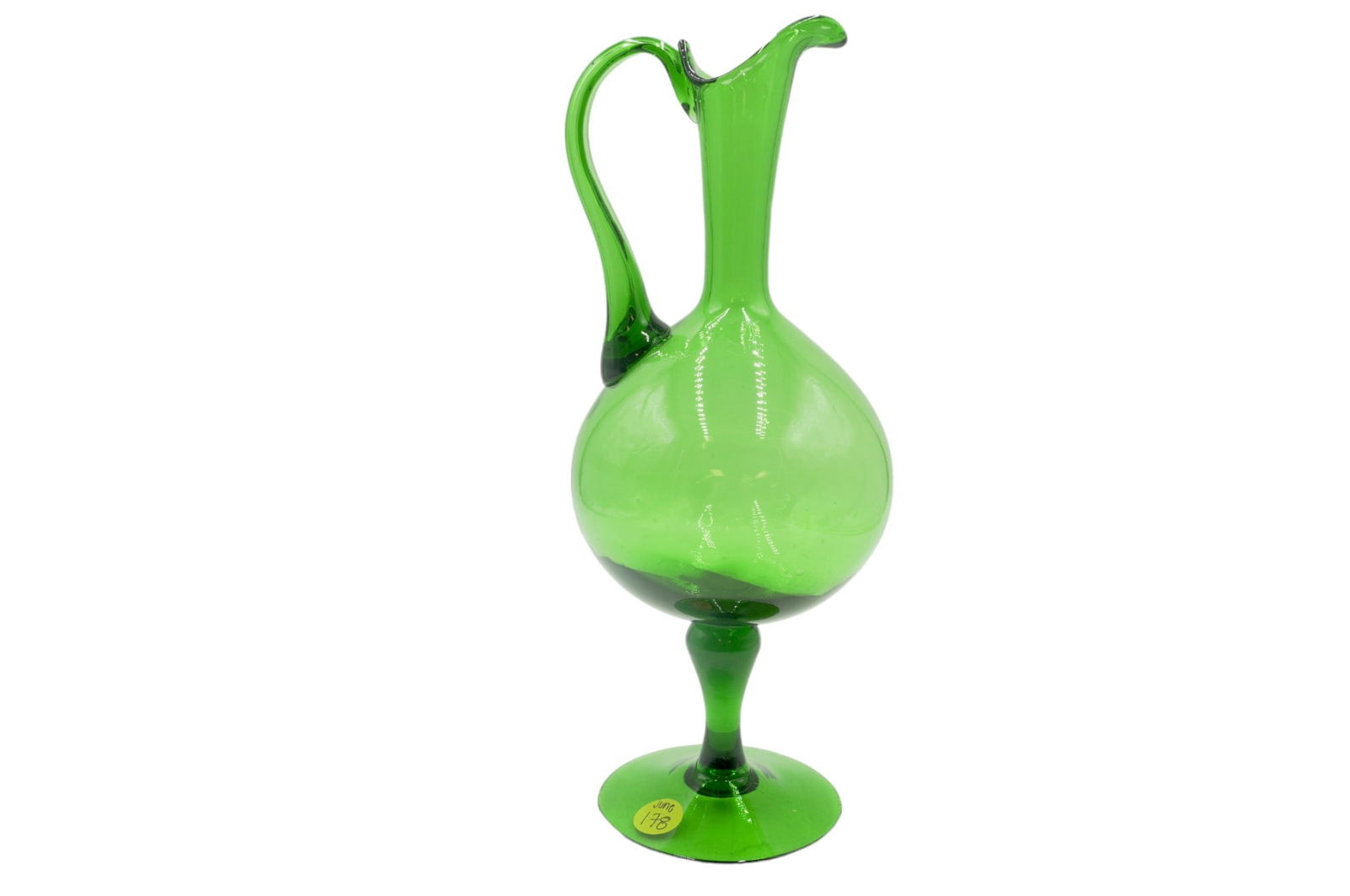 VINTAGE HAND BLOWN GLASS EMPOLI ITALIAN GREEN VASE (1 of 8)