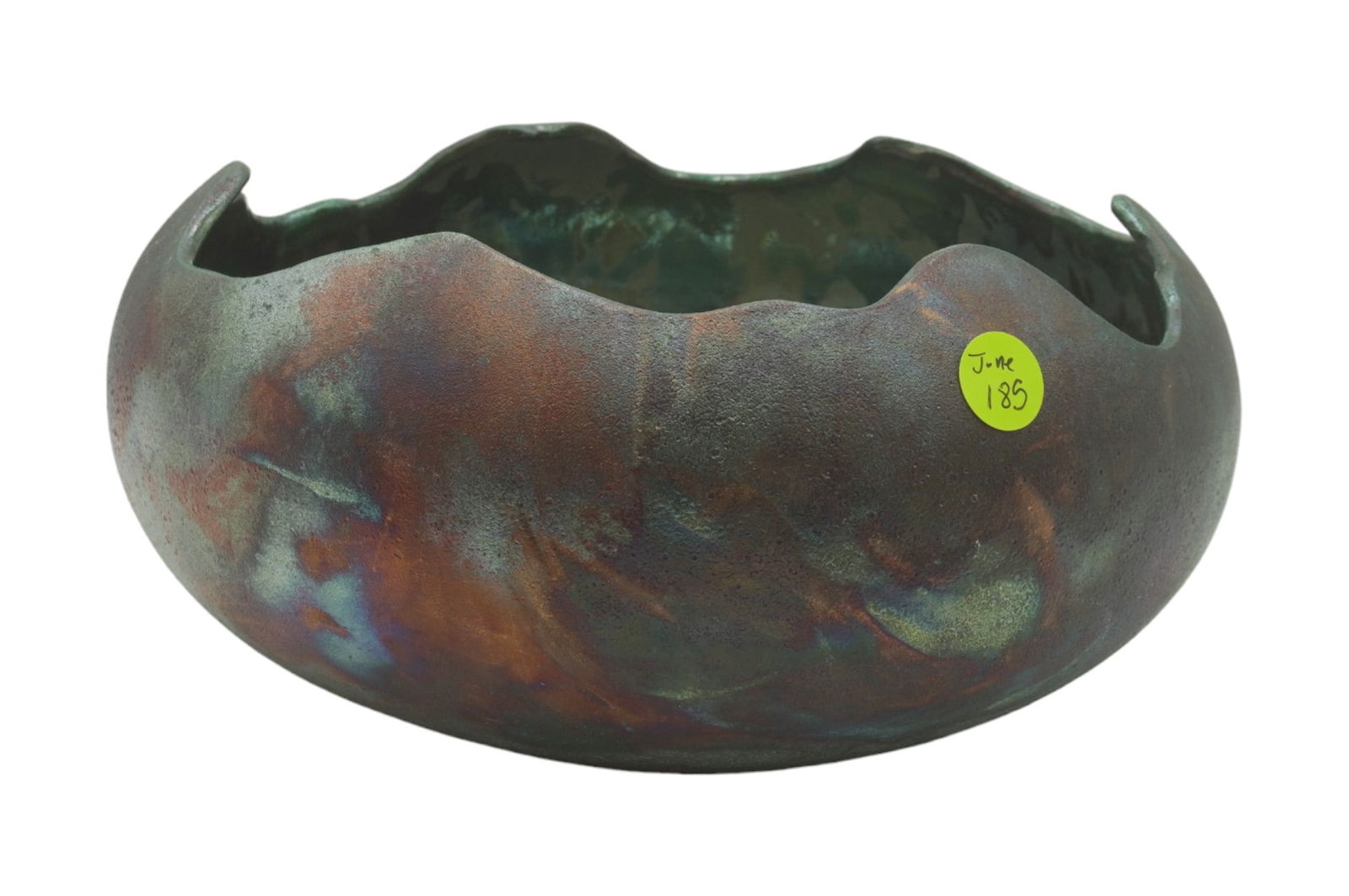 COPPER MATTE RAKU POTTERY BOWL (1 of 6)