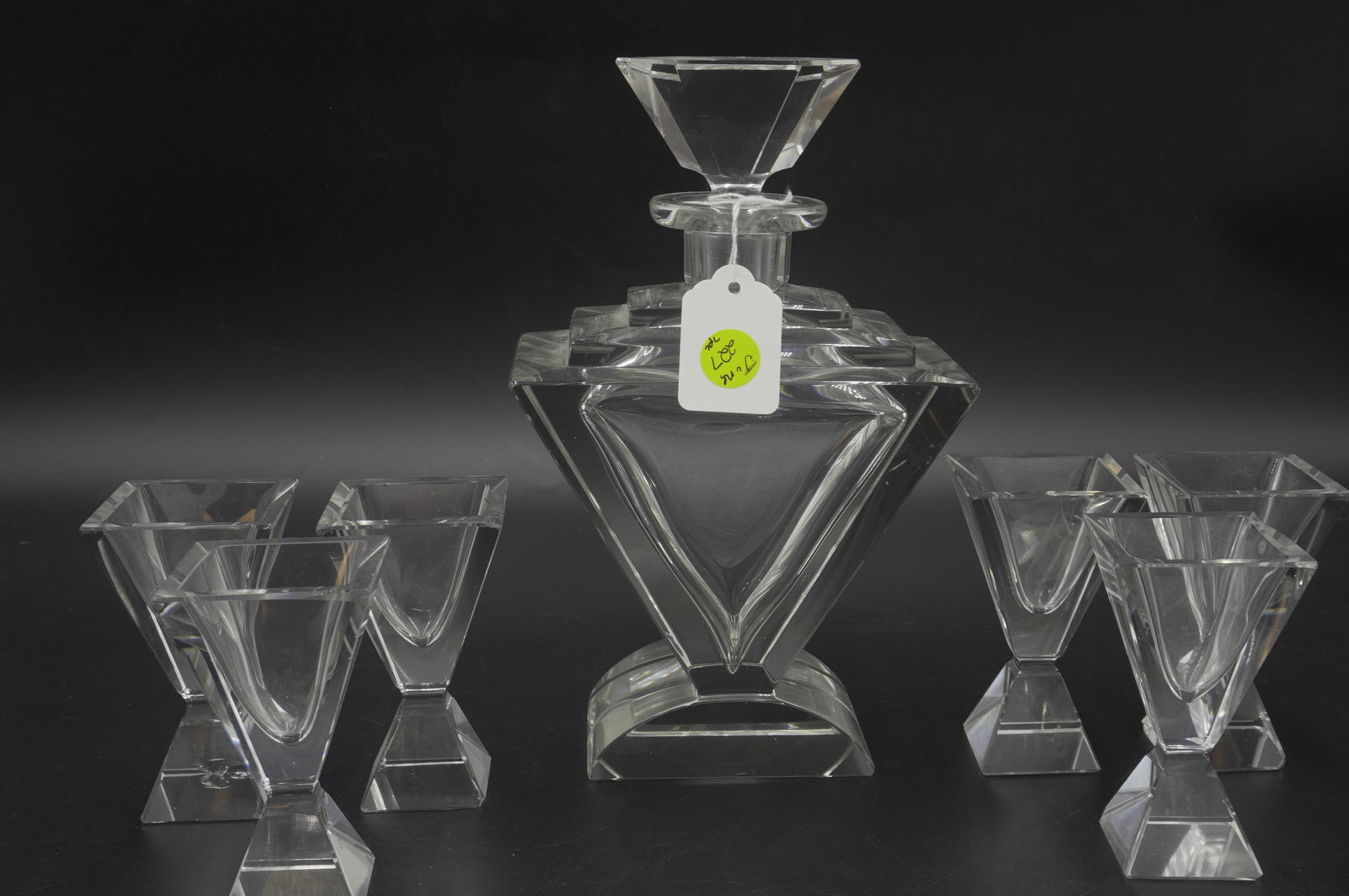 ART DECO CUT CRYSTAL COCKTAIL SET (1 of 7)