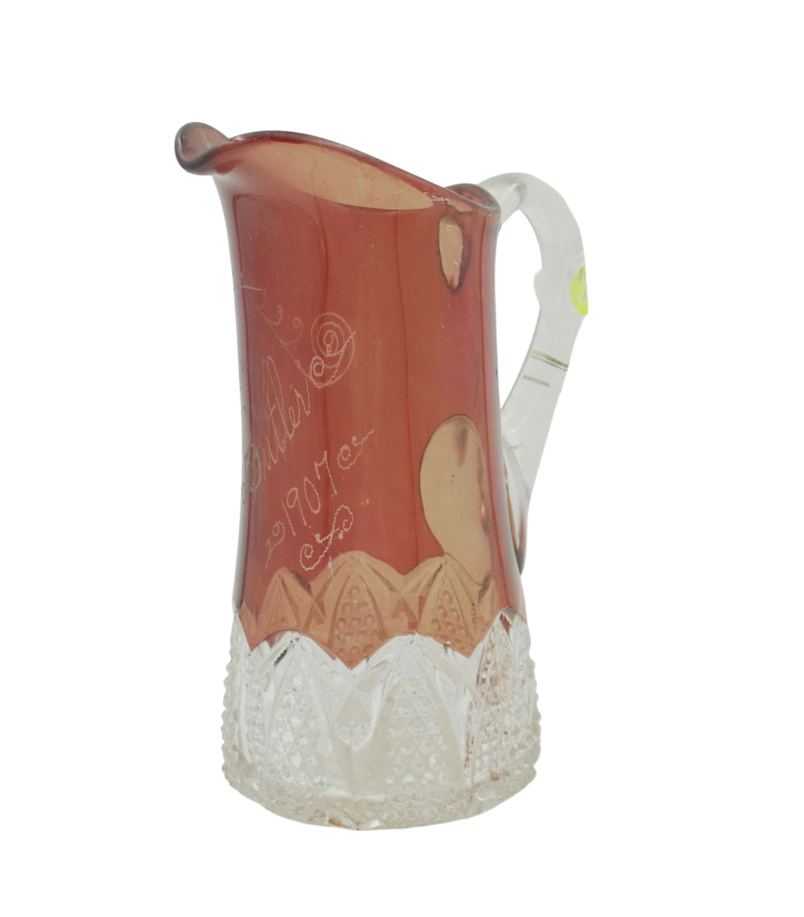 ANTIQUE 1907 RUBY FLASH SOUVENIR PITCHER (1 of 4)