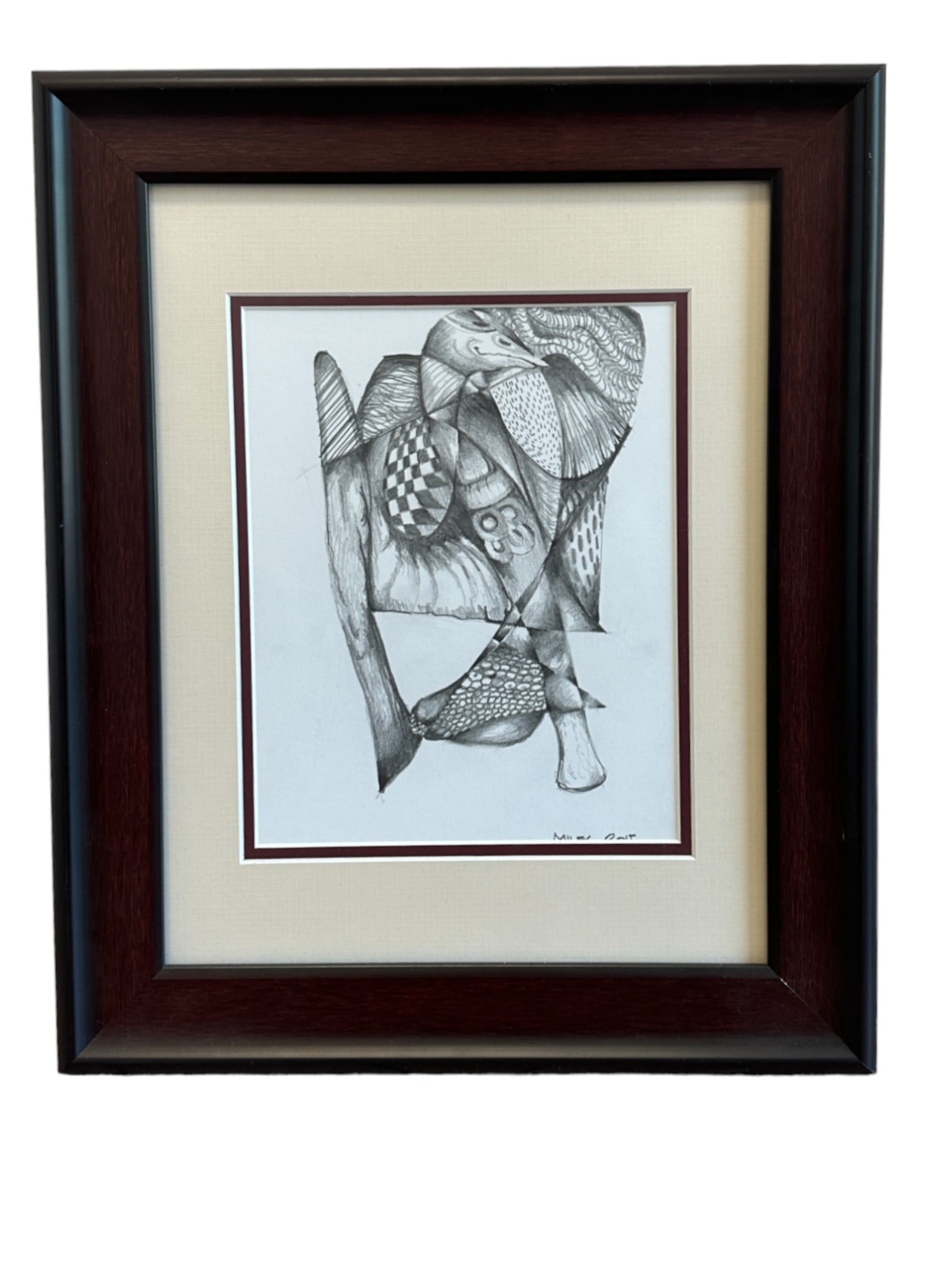 GARY MILES ABSTRACT GRAPHITE DRAWING (1 of 3)