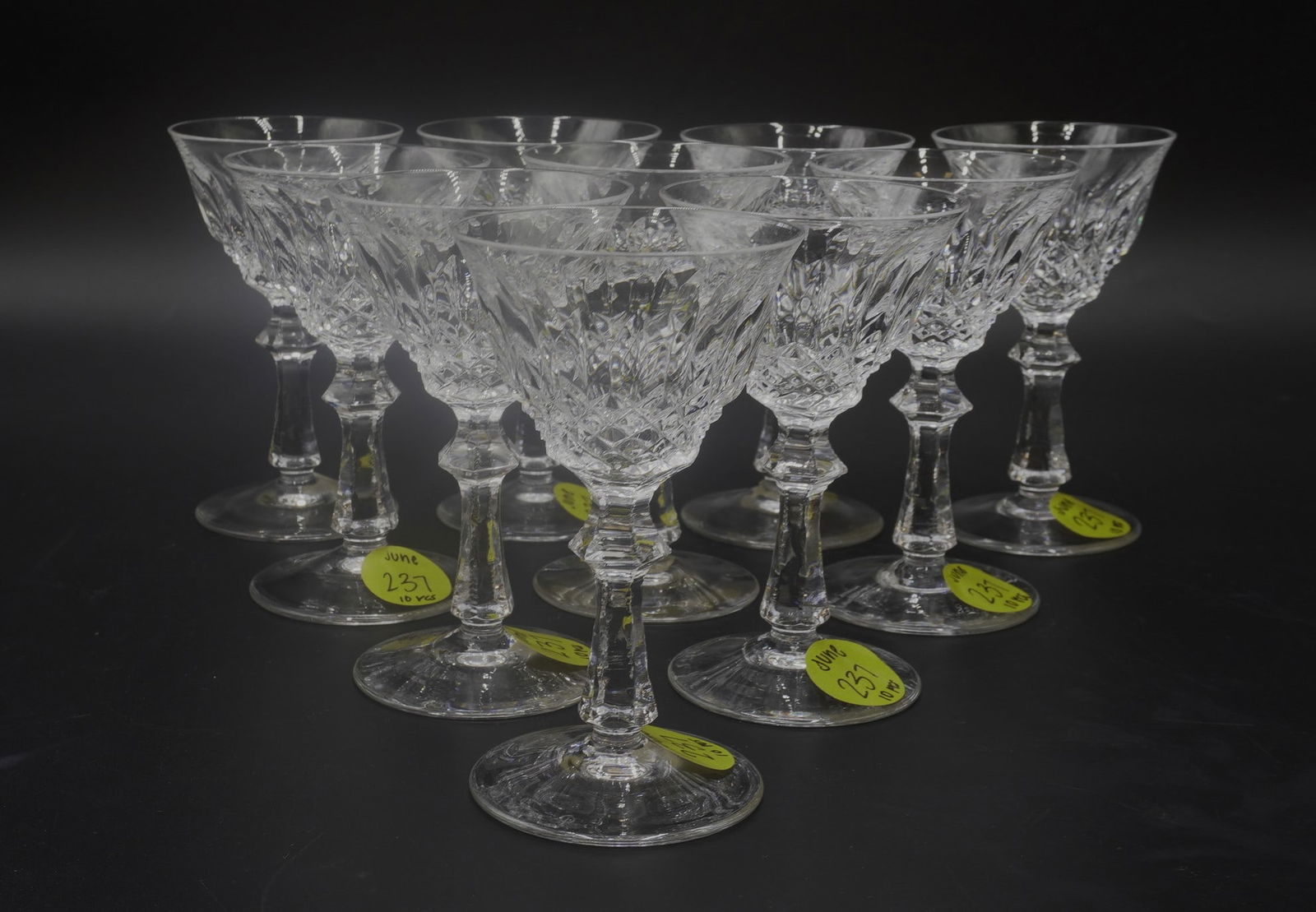 PEILL OF GERMANY PFALZGRAF CUT CRYSTAL SHERRY GLASSES - 10 PIECES (1 of 4)
