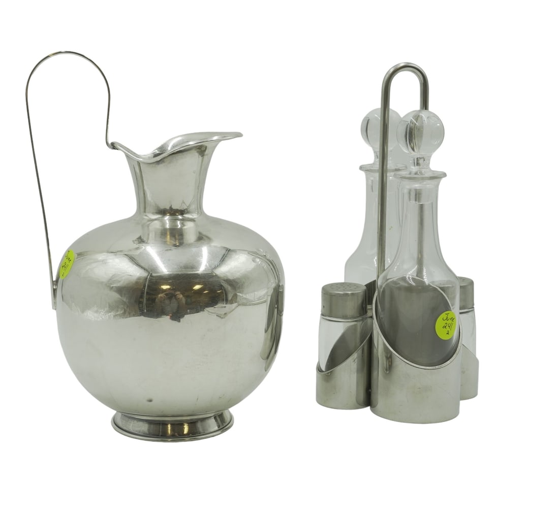 MODERN ITALIAN CONDIMENT SET & GREEK SILVER PITCHER (1 of 5)