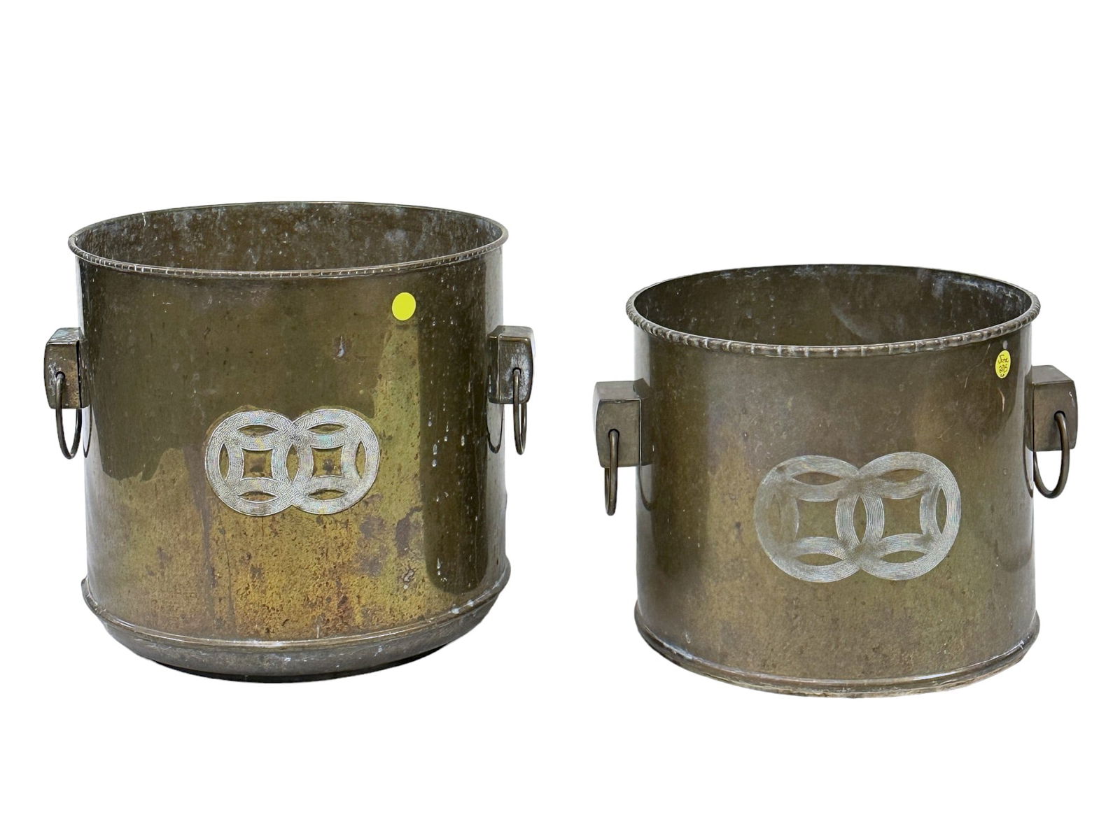 MATCHED PAIR MCM BRASS PLANTERS (1 of 5)