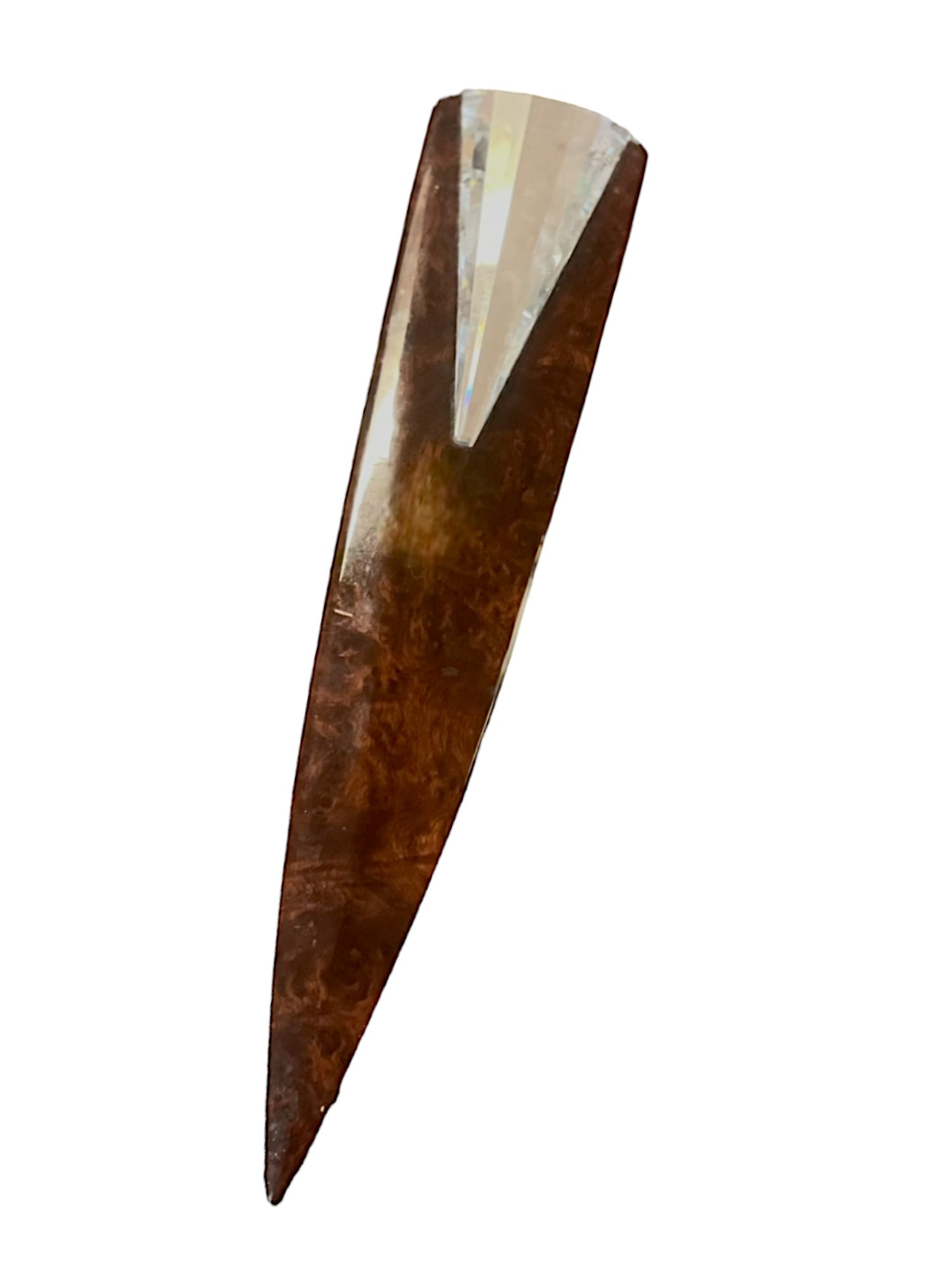 JOEL DESGRIPPES SWAROVSKI COUPE PAPIER: Limited Edition Swarovski Letter Opener "Coupe Papier" from the selection series designed by Joel Desgrippes. Made from Elm Wood and Crystal. Measures 10.25". Weight 4 oz.