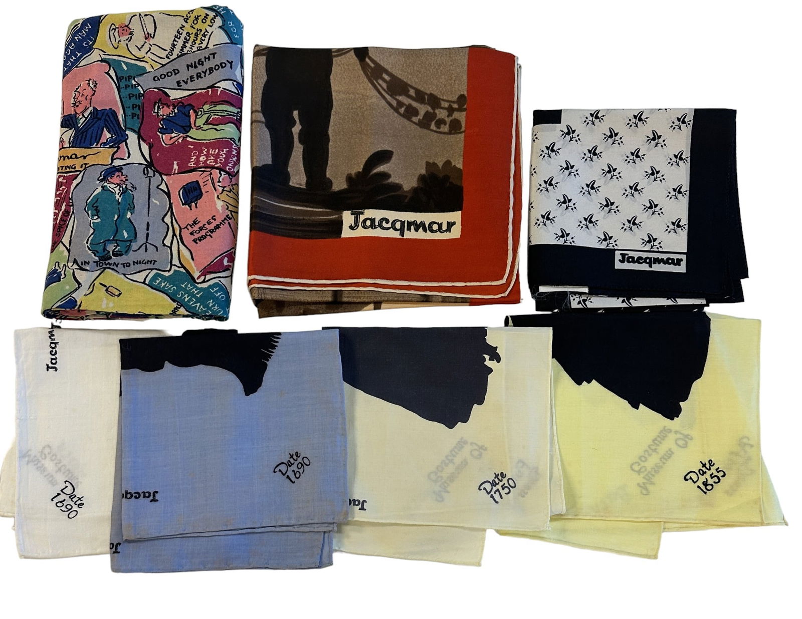 6 JACQMAR MID CENTURY SCARVES & HANDKERCHIEFS (1 of 5)