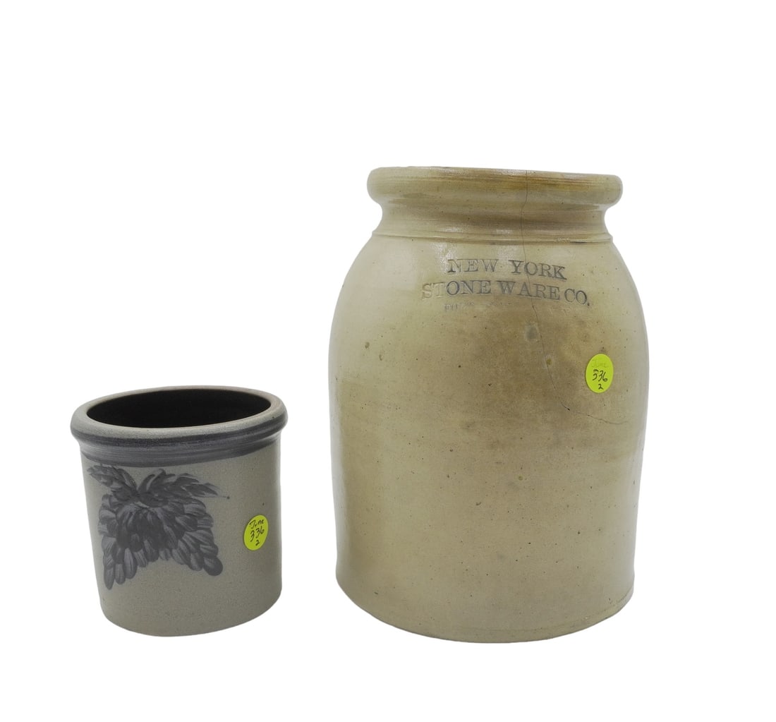 2 STONEWARE CROCKS NEW YORK STONEWARE CO + (1 of 8)