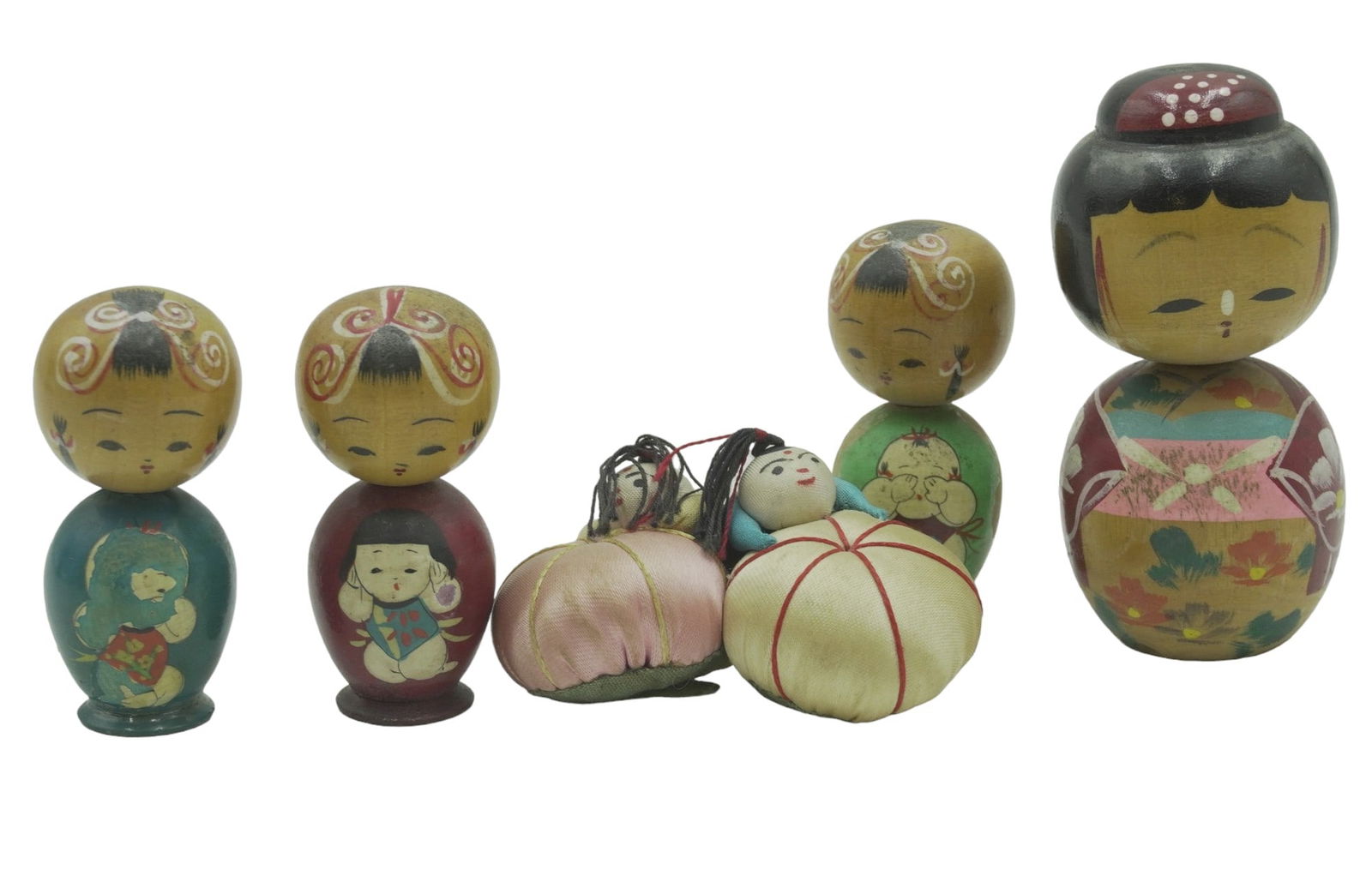 8 PC ASIAN CLOISONNE - BOBBLE HEAD - COASTERS + (1 of 7)
