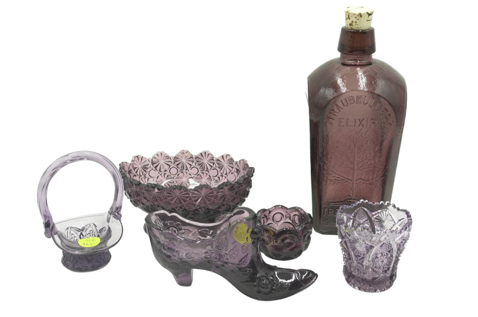 6 PIECES VINTAGE AMETHYST GLASS (1 of 4)