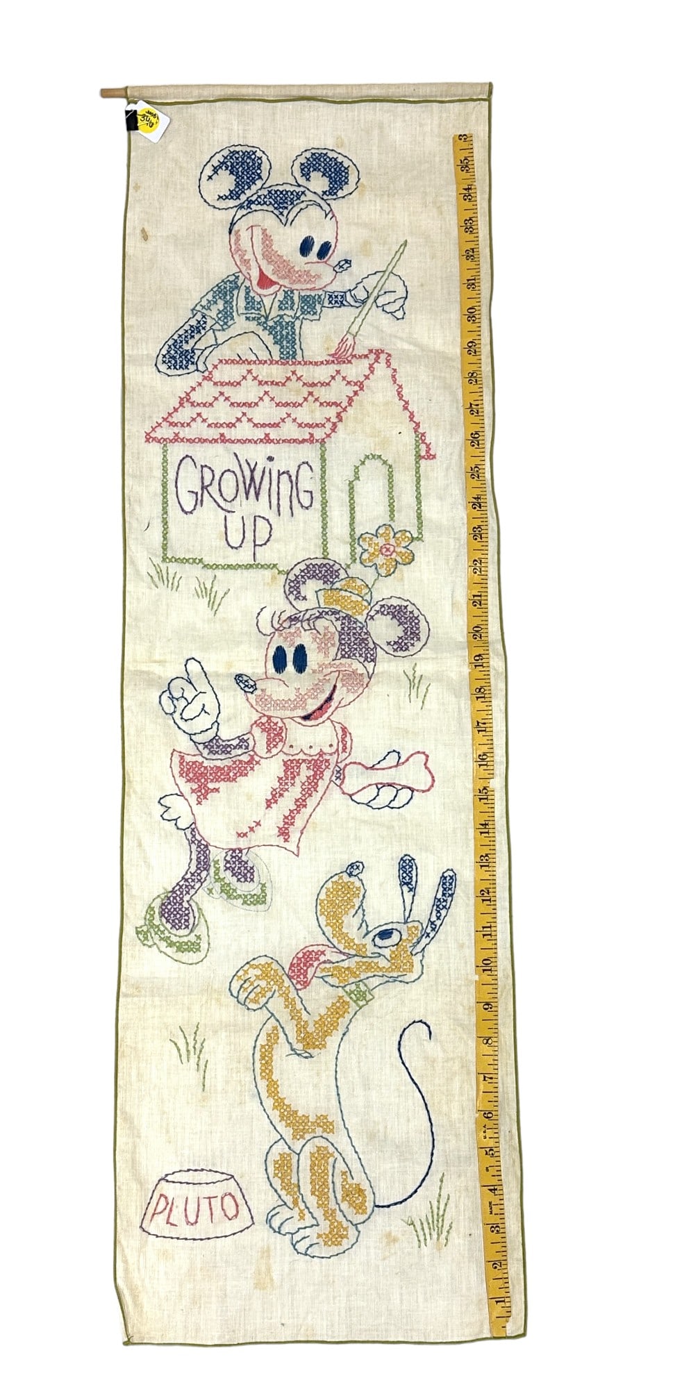 VINTAGE PARAGON NEEDLECRAFT WALT DISNEY GROWING CHART: Vintage Paragon Needlecraft Walt Disney Growing Chart. Total lot weight is 1.7 oz.