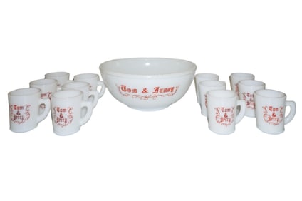 MID CENTURY MCKEE TOM & JERRY PUNCH SET