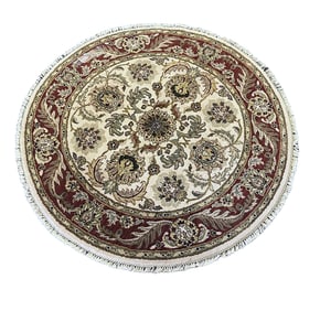 ROUND INDO PERSIAN TABRIZ RUG 4 FT
