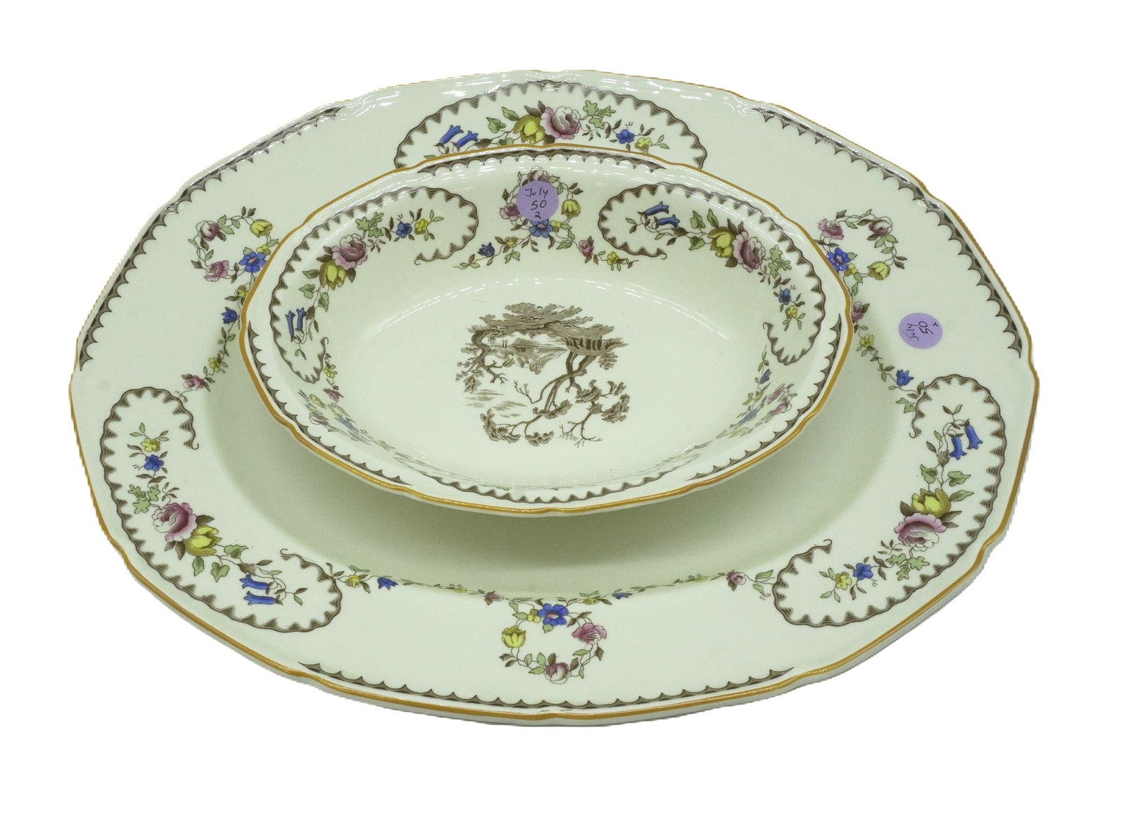 2 ROYAL DOULTON THE BEAUFORT ELEGANT PLATTER & BOWL (1 of 5)