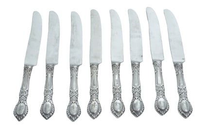 8 STERLING SILVER GUILDHALL REED & BARTON DINNER KNIVES