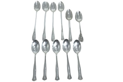 11 STERLING SILVER ICED TEA & TEASPOONS