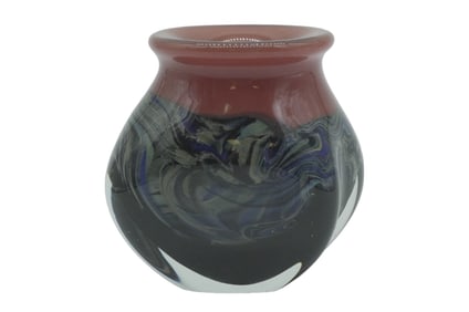 SIGNED ROBERT EICKHOLT ART GLASS VASE