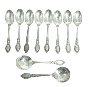 10 STERLING SILVER GUILDHALL REED & BARTON SPOONS