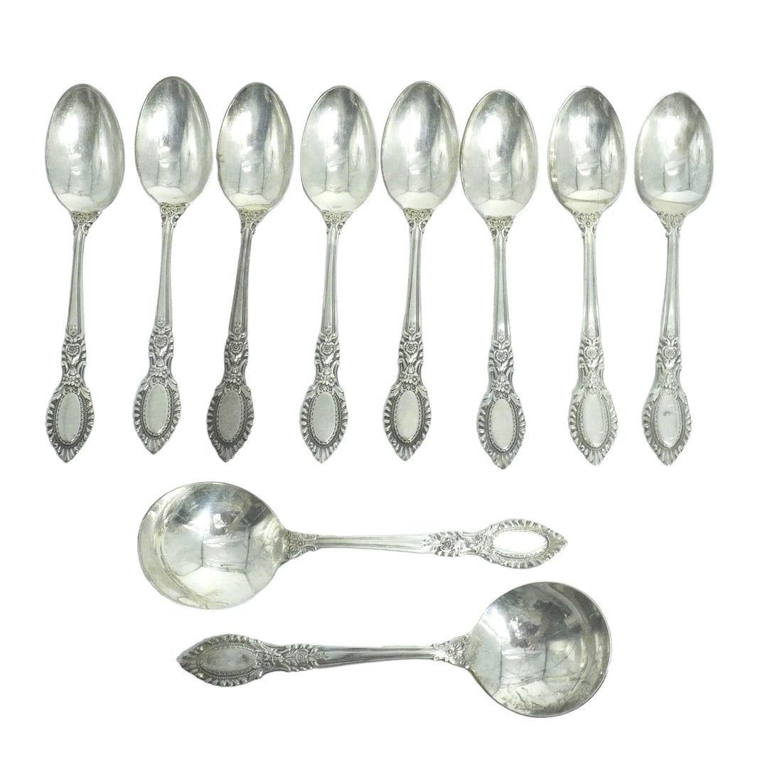 10 STERLING SILVER GUILDHALL REED & BARTON SPOONS (1 of 2)