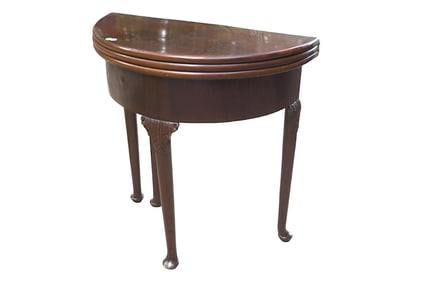 GEORGE III MAHOGANY GAMES TABLE TRIPLE FOLDING TOP