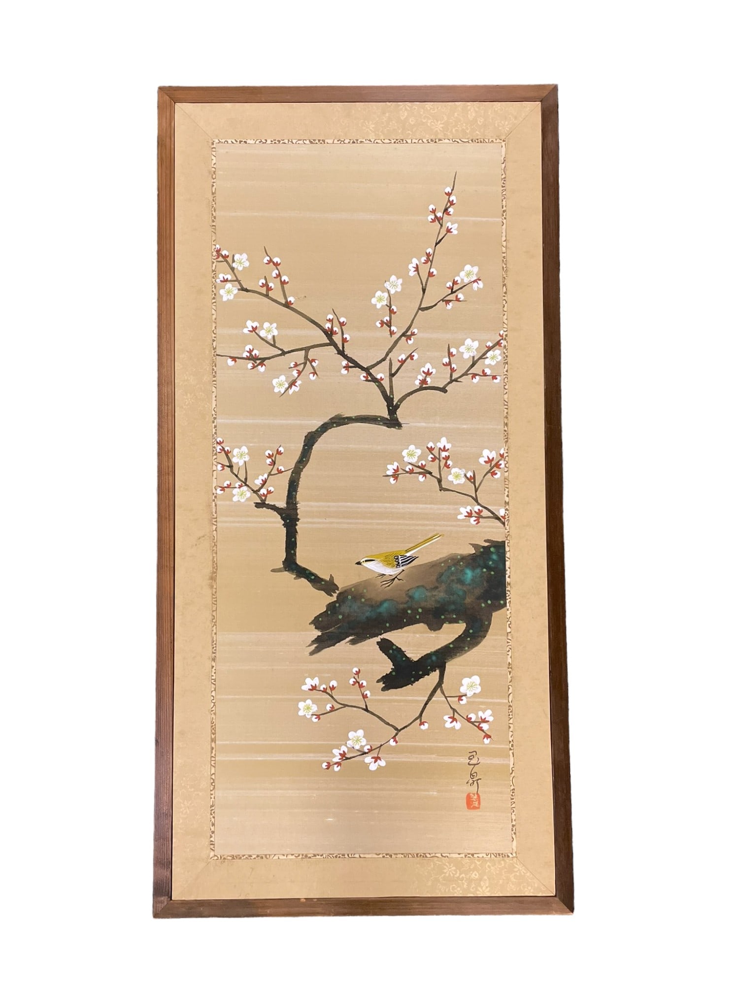 JAPANESE MID CENTURY HAND PAINTED SILK SCROLL (1 of 3)