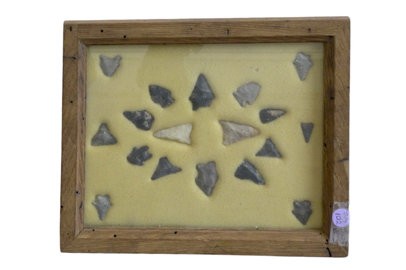 NATIVE AMERICAN STONE ARROWHEADS FRAMED (1 of 3)