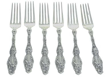 6 GORHAM STERLING SILVER LILY FORKS