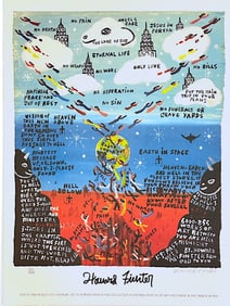 HOWARD FINSTER HEAVEN & HELL SIGNED LTD ED EXHIBITION LITHO
