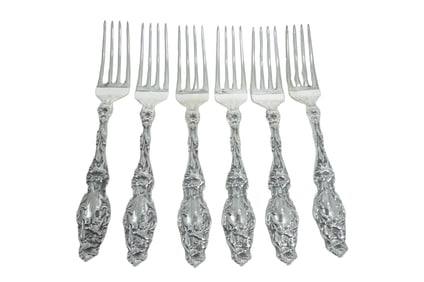 6 GORHAM STERLING SILVER LILY FORKS