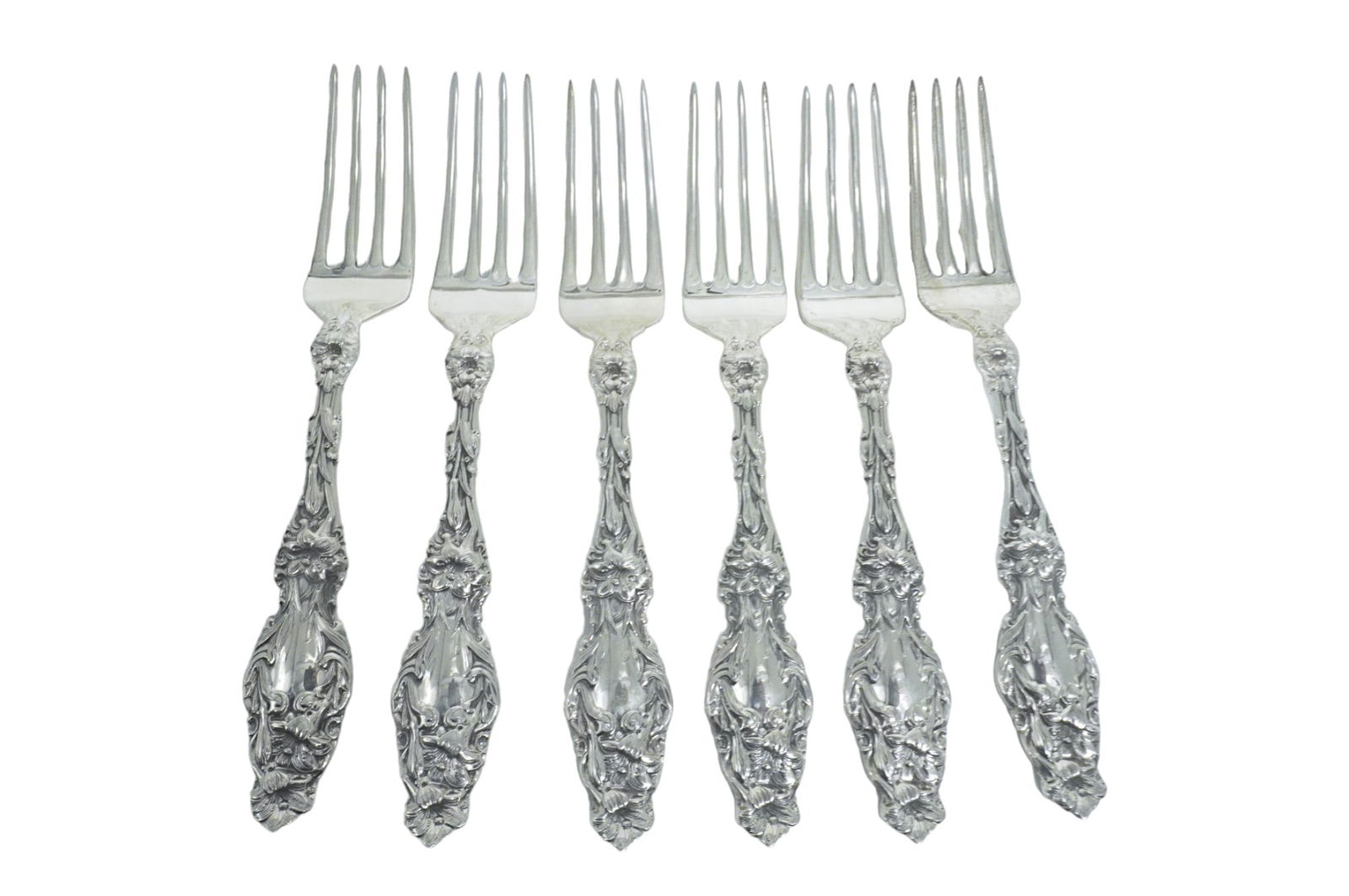 6 GORHAM STERLING SILVER LILY FORKS (1 of 2)
