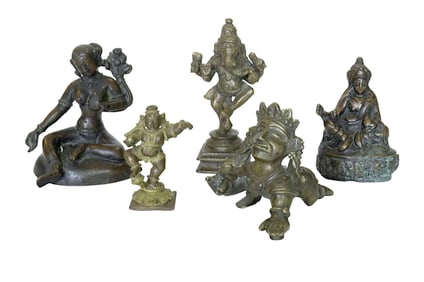5 BRONZE ANTIQUE / VINTAGE GODS & GODDESSES