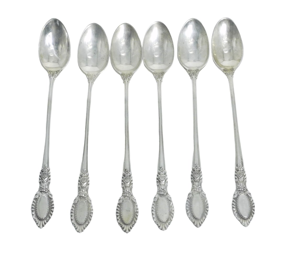 6 STERLING SILVER GUILDHALL REED & BARTON ICED TEA SPOONS (1 of 2)